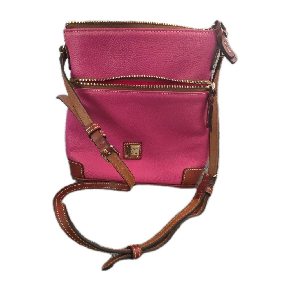 Dooney & Bourke Pebble Grain Leather Crossbody Inner Pockets Pink‎